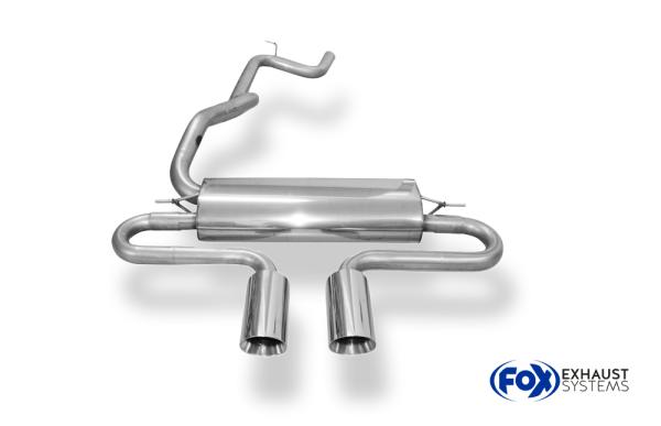 Fox passend für Ford Focus III ST Turnier Diesel Endschalldämpfer quer Ausgang mittig - 2x100 Typ 25 mittig FO032075-294