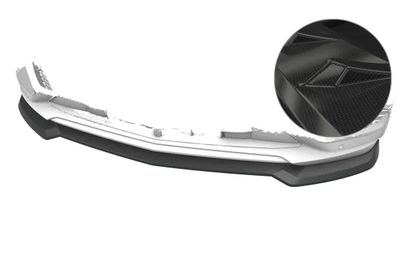 CSR Frontspoiler | Cup-Spoilerlippe für Cadillac Lyriq CSL438-C Carbon Look Hochglanz (keine Lackierung erforderlich)