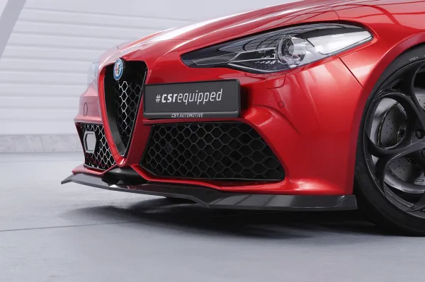 CSR Frontspoiler | Cup-Spoilerlippe mit ABE für Alfa Romeo Giulia (952) Veloce CSL782-L Lackierung erforderlich (unlackiert roh)