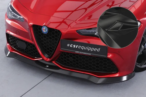 CSR Frontspoiler | Cup-Spoilerlippe mit ABE für Alfa Romeo Giulia (952) Veloce CSL782-G Glossy schwarz Hochglanz (keine Lackierung erforderlich)