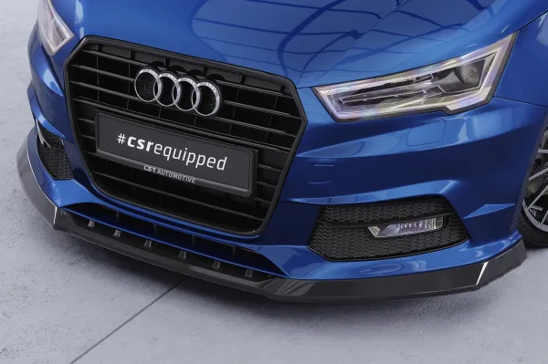 CSR Frontspoiler | Cup-Spoilerlippe mit ABE für Audi A1 (8X) S-Line CSL919-G Glossy schwarz Hochglanz (keine Lackierung erforderlich)