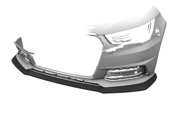 CSR Frontspoiler | Cup-Spoilerlippe mit ABE für Audi A1 (8X) S-Line CSL919-G Glossy schwarz Hochglanz (keine Lackierung erforderlich)
