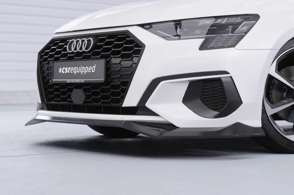 CSR Frontspoiler | Cup-Spoilerlippe mit ABE für Audi A3 8Y Sportback CSL927-G Glossy schwarz Hochglanz (keine Lackierung erforderlich)