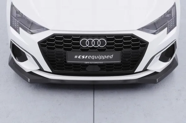 CSR Frontspoiler | Cup-Spoilerlippe mit ABE für Audi A3 8Y Sportback CSL927-G Glossy schwarz Hochglanz (keine Lackierung erforderlich)