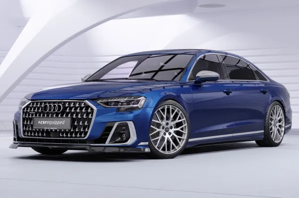 CSR Frontspoiler | Cup-Spoilerlippe mit ABE für Audi A8 D5 (Typ 4N/F8) CSL863-C Carbon Look Hochglanz (keine Lackierung erforderlich)