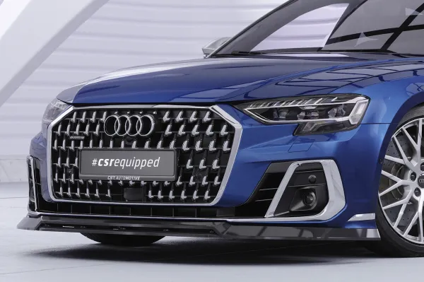 CSR Frontspoiler | Cup-Spoilerlippe mit ABE für Audi A8 D5 (Typ 4N/F8) CSL867-C Carbon Look Hochglanz (keine Lackierung erforderlich)