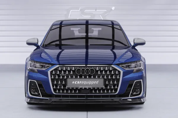 CSR Frontspoiler | Cup-Spoilerlippe mit ABE für Audi A8 D5 (Typ 4N/F8) CSL867-C Carbon Look Hochglanz (keine Lackierung erforderlich)