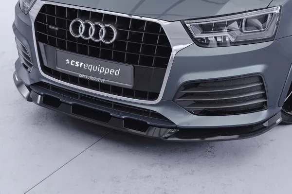 CSR Frontspoiler | Cup-Spoilerlippe mit ABE für Audi Q3 (8U) CSL570-S strukturiert schwarz matt (keine Lackierung erforderlich)