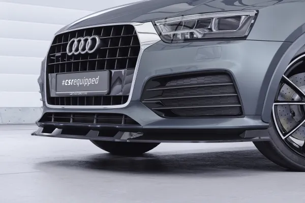 CSR Frontspoiler | Cup-Spoilerlippe mit ABE für Audi Q3 (8U) CSL570-S strukturiert schwarz matt (keine Lackierung erforderlich)