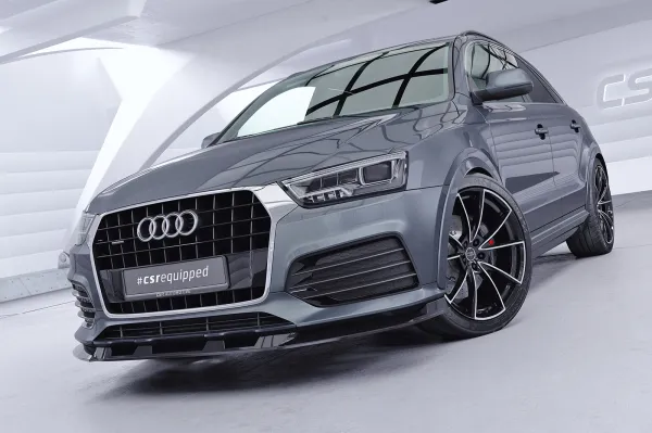 CSR Frontspoiler | Cup-Spoilerlippe mit ABE für Audi Q3 (8U) CSL570-C Carbon Look Hochglanz (keine Lackierung erforderlich)