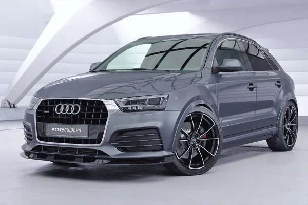 CSR Frontspoiler | Cup-Spoilerlippe mit ABE für Audi Q3 (8U) CSL570-G Glossy schwarz Hochglanz (keine Lackierung erforderlich)