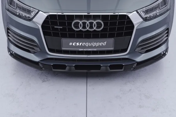 CSR Frontspoiler | Cup-Spoilerlippe mit ABE für Audi Q3 (8U) CSL570-G Glossy schwarz Hochglanz (keine Lackierung erforderlich)