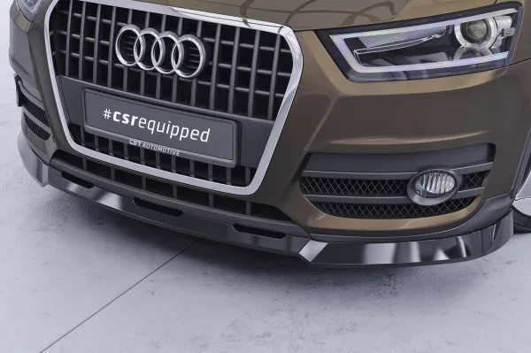 CSR Frontspoiler | Cup-Spoilerlippe mit ABE für Audi Q3 (8U) CSL810-C Carbon Look Hochglanz (keine Lackierung erforderlich)