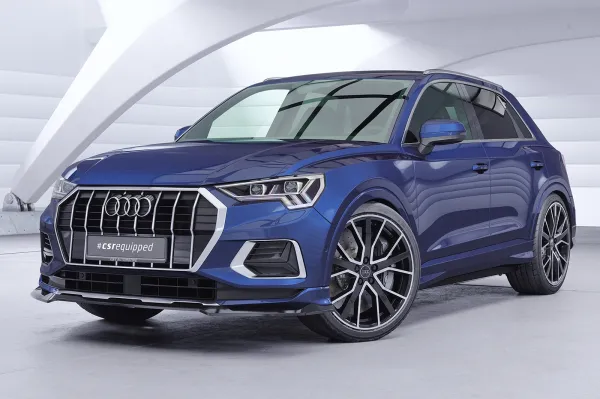 CSR Frontspoiler | Cup-Spoilerlippe mit ABE für Audi Q3 (F3) CSL930-S strukturiert schwarz matt (keine Lackierung erforderlich)