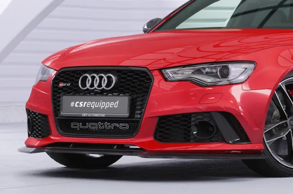 CSR Frontspoiler | Cup-Spoilerlippe mit ABE für Audi RS6 C7 CSL855-G Glossy schwarz Hochglanz (keine Lackierung erforderlich)