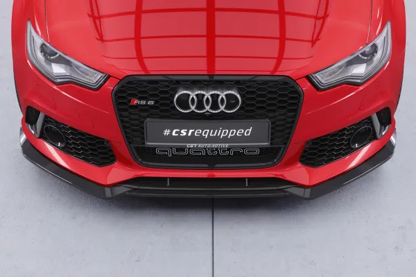 CSR Frontspoiler | Cup-Spoilerlippe mit ABE für Audi RS6 C7 CSL855-C Carbon Look Hochglanz (keine Lackierung erforderlich)