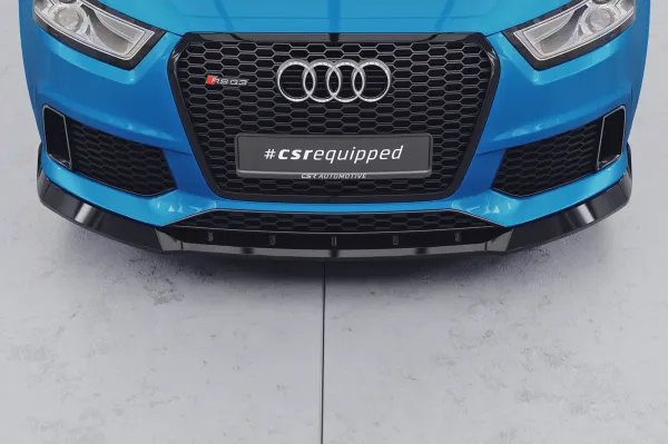 CSR Frontspoiler | Cup-Spoilerlippe mit ABE für Audi RSQ3 (8U) CSL879-C Carbon Look Hochglanz (keine Lackierung erforderlich)