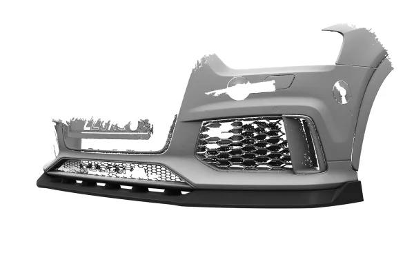 CSR Frontspoiler | Cup-Spoilerlippe mit ABE für Audi RSQ3 (8U) CSL879-C Carbon Look Hochglanz (keine Lackierung erforderlich)