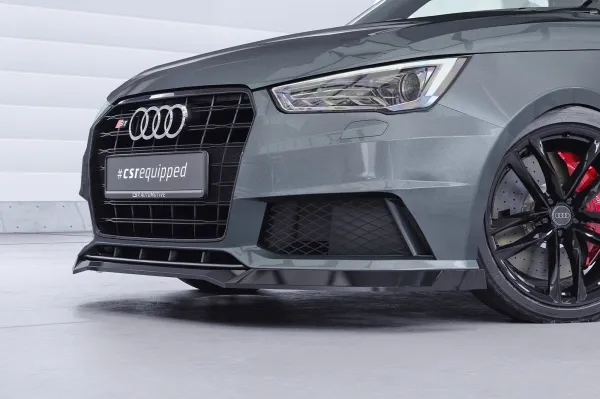 CSR Frontspoiler | Cup-Spoilerlippe mit ABE für Audi S1 8X CSL819-S strukturiert schwarz matt (keine Lackierung erforderlich)