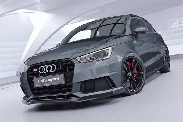 CSR Frontspoiler | Cup-Spoilerlippe mit ABE für Audi S1 8X CSL819-S strukturiert schwarz matt (keine Lackierung erforderlich)