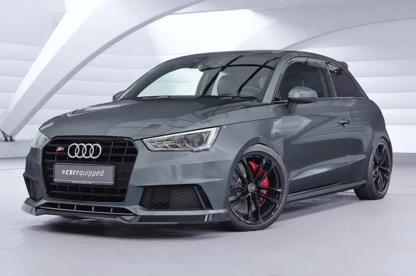 CSR Frontspoiler | Cup-Spoilerlippe mit ABE für Audi S1 8X CSL819-G Glossy schwarz Hochglanz (keine Lackierung erforderlich)