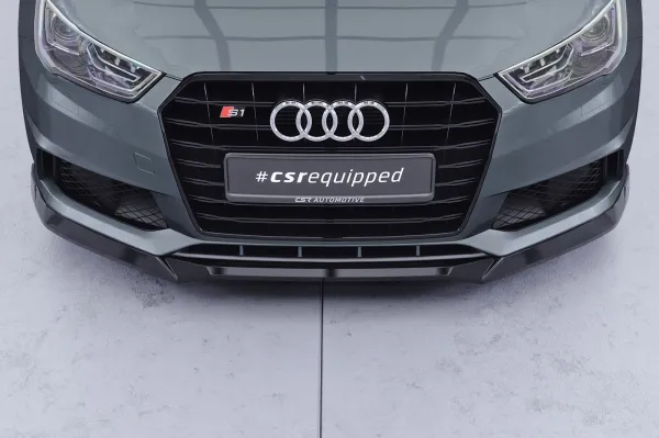 CSR Frontspoiler | Cup-Spoilerlippe mit ABE für Audi S1 8X CSL819-S strukturiert schwarz matt (keine Lackierung erforderlich)