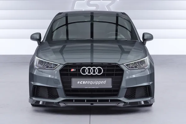CSR Frontspoiler | Cup-Spoilerlippe mit ABE für Audi S1 8X CSL819-G Glossy schwarz Hochglanz (keine Lackierung erforderlich)