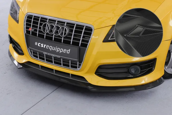 CSR Frontspoiler | Cup-Spoilerlippe mit ABE für Audi S3 (8P/8PA) CSL890-C Carbon Look Hochglanz (keine Lackierung erforderlich)