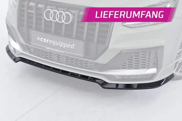 CSR Frontspoiler | Cup-Spoilerlippe mit ABE für Audi SQ2 (GA) CSL839-C Carbon Look Hochglanz (keine Lackierung erforderlich)
