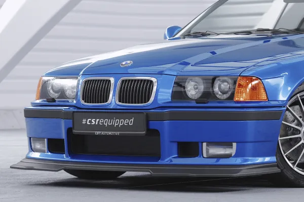 CSR Frontspoiler | Cup-Spoilerlippe mit ABE für BMW 3er E36 CSL755-C Carbon Look Hochglanz (keine Lackierung erforderlich)