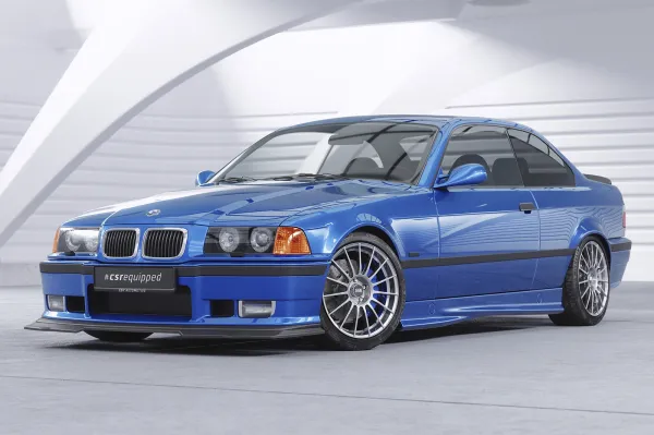 CSR Frontspoiler | Cup-Spoilerlippe mit ABE für BMW 3er E36 CSL755-G Glossy schwarz Hochglanz (keine Lackierung erforderlich)