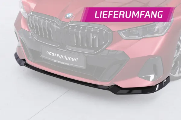 CSR Frontspoiler | Cup-Spoilerlippe mit ABE für BMW 5er G60 / i5 G60 CSL860-G Glossy schwarz Hochglanz (keine Lackierung erforderlich)