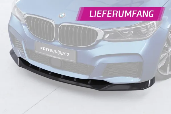 CSR Frontspoiler | Cup-Spoilerlippe mit ABE für BMW 6er G32 CSL893-G Glossy schwarz Hochglanz (keine Lackierung erforderlich)