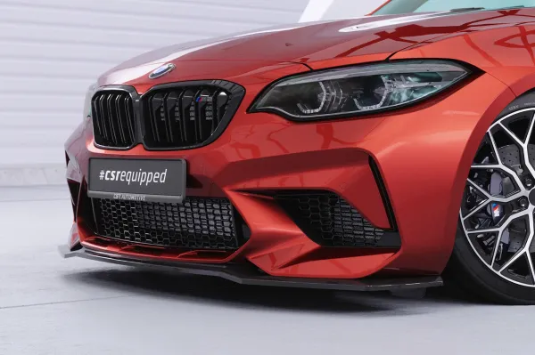 CSR Frontspoiler | Cup-Spoilerlippe mit ABE für BMW M2 Competition (F87) CSL540-G Glossy schwarz Hochglanz (keine Lackierung erforderlich)