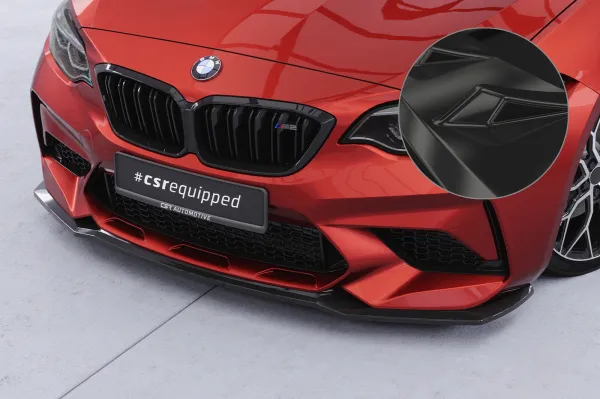 CSR Frontspoiler | Cup-Spoilerlippe mit ABE für BMW M2 Competition (F87) CSL540-G Glossy schwarz Hochglanz (keine Lackierung erforderlich)