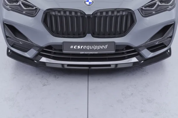 CSR Frontspoiler | Cup-Spoilerlippe mit ABE für BMW  X1 (F48) CSL662-C Carbon Look Hochglanz (keine Lackierung erforderlich)