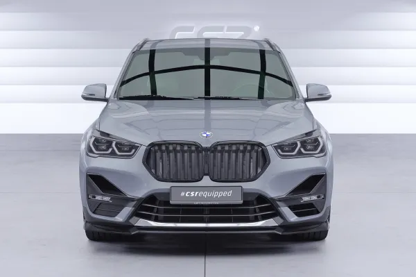 CSR Frontspoiler | Cup-Spoilerlippe mit ABE für BMW  X1 (F48) CSL662-C Carbon Look Hochglanz (keine Lackierung erforderlich)