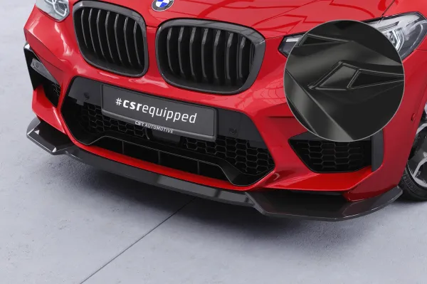 CSR Frontspoiler | Cup-Spoilerlippe mit ABE für BMW X3 M F97 / X4 M F98 CSL956-G Glossy schwarz Hochglanz (keine Lackierung erforderlich)