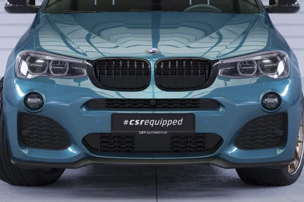 CSR Frontspoiler | Cup-Spoilerlippe mit ABE für BMW X4 (F26) M-Paket CSL558-G Glossy schwarz Hochglanz (keine Lackierung erforderlich)