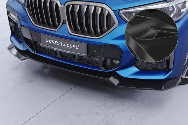 CSR Frontspoiler | Cup-Spoilerlippe mit ABE für BMW X6 G06 CSL982-G Glossy schwarz Hochglanz (keine Lackierung erforderlich)