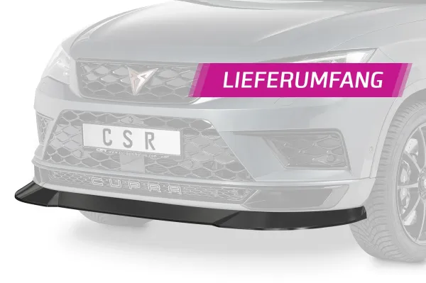 CSR Frontspoiler | Cup-Spoilerlippe mit ABE für Cupra Ateca CSL430-S strukturiert schwarz matt (keine Lackierung erforderlich)
