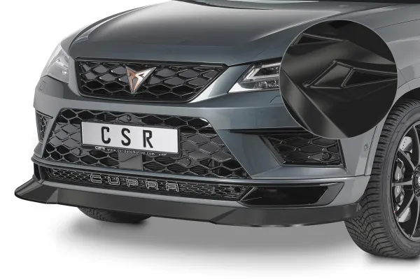 CSR Frontspoiler | Cup-Spoilerlippe mit ABE für Cupra Ateca CSL430-G Glossy schwarz Hochglanz (keine Lackierung erforderlich)