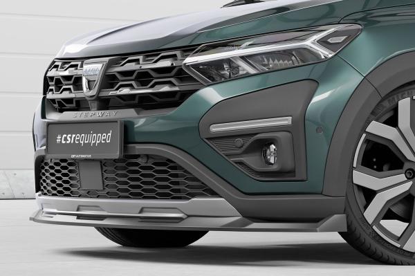 CSR Frontspoiler | Cup-Spoilerlippe mit ABE für Dacia Sandero Stepway CSL654-G Glossy schwarz Hochglanz (keine Lackierung erforderlich)