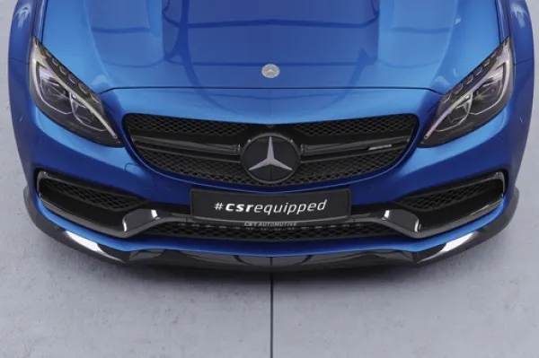 CSR Frontspoiler | Cup-Spoilerlippe mit ABE für Mercedes-Benz C-Klasse 205 C63 AMG CSL201-G Glossy schwarz Hochglanz (keine Lackierung erforderlich)