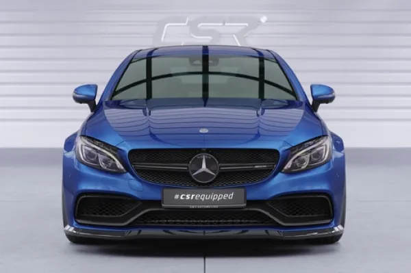 CSR Frontspoiler | Cup-Spoilerlippe mit ABE für Mercedes-Benz C63/ C63S AMG 205 CSL201-C Carbon Look Hochglanz (keine Lackierung erforderlich)