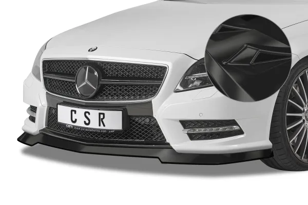 CSR Frontspoiler | Cup-Spoilerlippe mit ABE für Mercedes-Benz CLS C218 / X218 AMG-Line CSL416-G Glossy schwarz Hochglanz (keine Lackierung erforderlich)