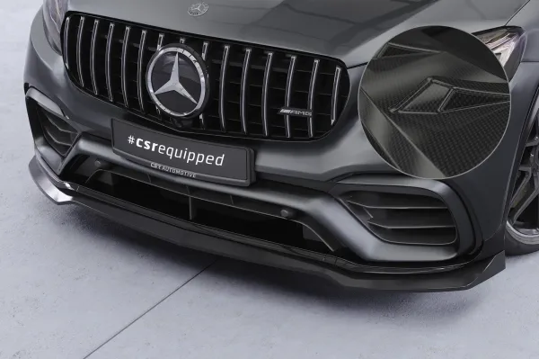 CSR Frontspoiler | Cup-Spoilerlippe mit ABE für Mercedes Benz GLC X253 / C253 CSL896-C Carbon Look Hochglanz (keine Lackierung erforderlich)