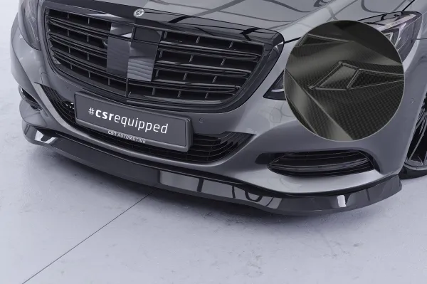 CSR Frontspoiler | Cup-Spoilerlippe mit ABE für Mercedes-Benz S-Klasse W222/V222 CSL318-C Carbon Look Hochglanz (keine Lackierung erforderlich)