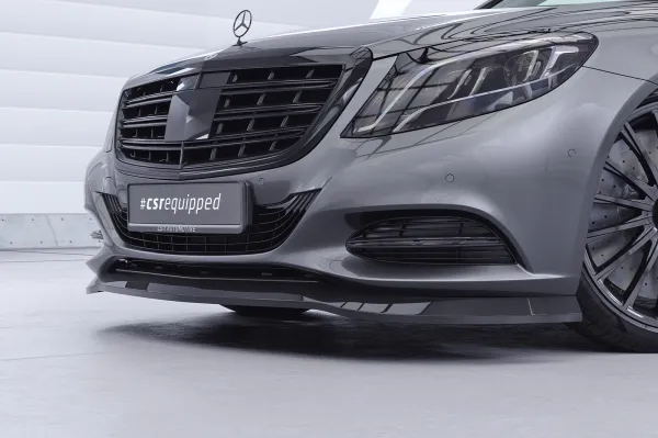CSR Frontspoiler | Cup-Spoilerlippe mit ABE für Mercedes-Benz S-Klasse CSL318-G Glossy schwarz Hochglanz (keine Lackierung erforderlich)