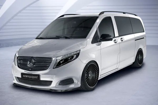 CSR Frontspoiler | Cup-Spoilerlippe mit ABE für Mercedes-Benz V-Klasse 447 CSL538-G Glossy schwarz Hochglanz (keine Lackierung erforderlich)